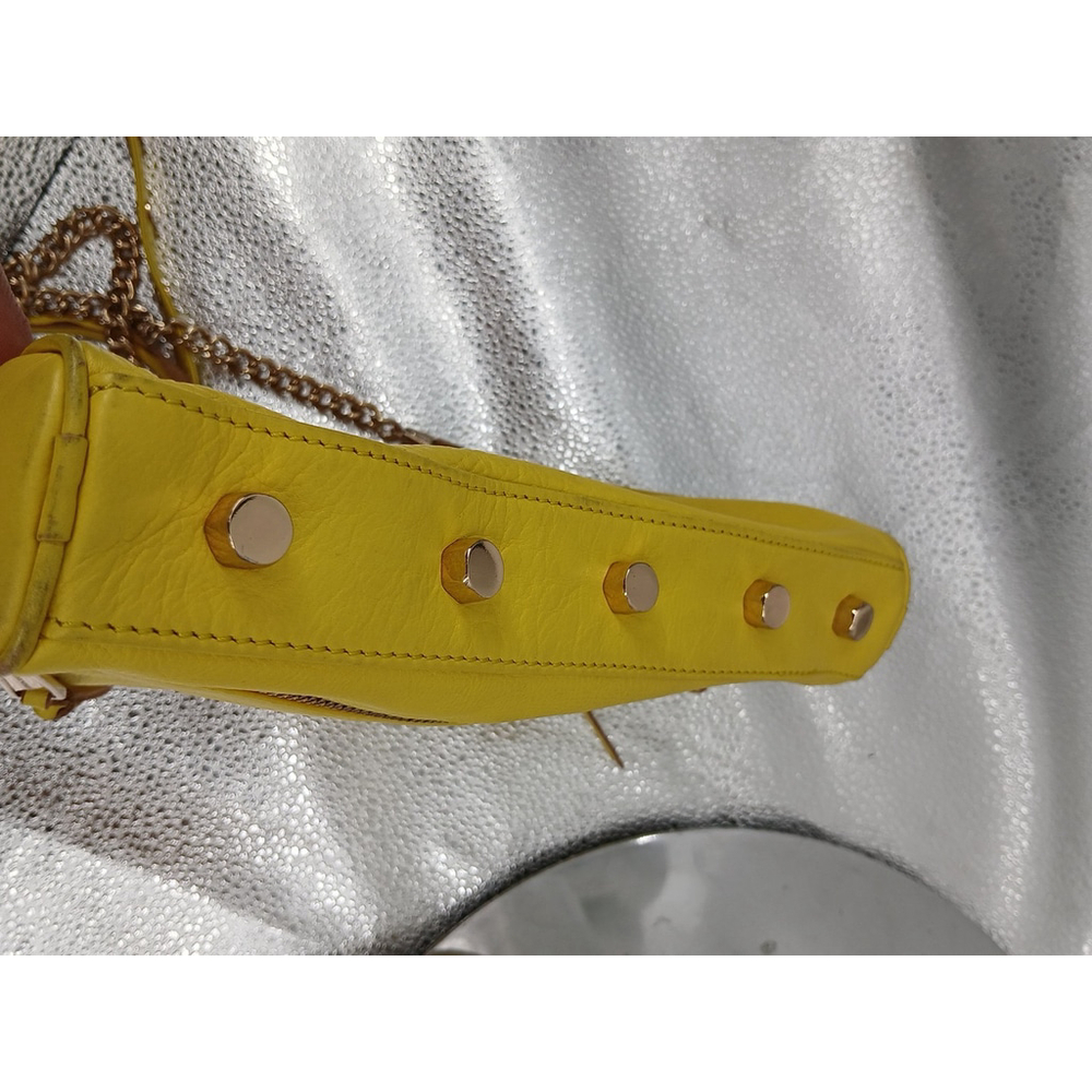 Rebecca Minkoff Yellow Leather Crossbody Bag Purse Zipper - Picture 14 of 16